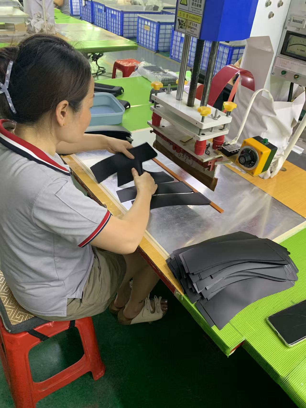 Inside a Bikepacking Frame Bag Program på vår fabrik i Dongguan