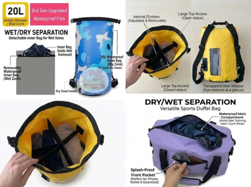 Wet-Dry Separation Bags OEM: Bad-, gym- och strandväskor som håller fukten åtskilda